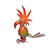 Wetterfester Metall-Vogel Kakatoa ''Coco'' von Medusa | Größe M - 37x30x12 cm | orange | mit Flügelklappe für Teelicht oder ...