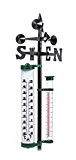 Wetterstation, Thermometer mit Regenmesser, Windrichtung und Windstärke ablesbar, Höhe ca. 150 cm, grün