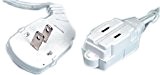 White 7 FT Extension Cord with Flat Flug by Woods Industries