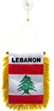 Wimpel LIBANON 15x10cm - LIBANESISCHE Mini Flagge 10 x 15 cm - Auto Pennant spezielle Auto AZ FLAG