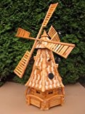 Windmühle Windmühlen Holzschindeln kugelgelagrte Flügel Solar Licht Gr.140cm Nr2