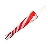 Windsack - Windturbine 90 - UV-beständig und wetterfest - Ø20cm, Länge: 90cm - inkl. Kugellagerwirbelclip (Red/White)