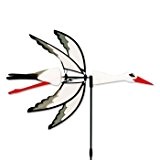 Windspiel - 5-Wing STORK - UV-beständig und wetterfest - Windrad: Ø56cm, Motiv: 62x10cm Gesamthöhe: 110cm - inkl. Fiberglasstab und Bodendübel