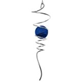 Windspiel - SPIRAL TAIL - Abmessung: 7,5x28cm, Kugel: Ø5cm - inkl. Aufhängung und Glaskugel (Blau)