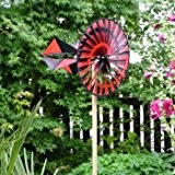 Windspiel - Spiralrad rot - UV-beständig und wetterfest - Windrad: Ø50cm, Länge: 66cm - inkl. 150cm Standstab