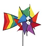 Windspiel - Windmill 77 RB - UV-beständig und wetterfest - Windräder: Ø40cm, Ruder: 40x26cm, Höhe: 110cm - inkl. Fiberglasstab