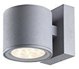 WOFI Dezente LED Außenwandleuchte AUSTIN in Grau, Downlight 12,5x11 cm, IP54, Wofi-Leuchten 4945.01.50.0000