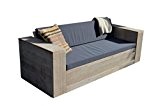 wood4you 7433637811832 250 cm Holz Lounge Couch mit Outdoor Kissen - Braun