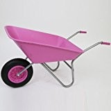 WorldStores Picador Plastic Wheelbarrow - pink - 85 Litre Capacity - Lightweight Wheelbarrow - pneumatic Wheel by Bullbarrow