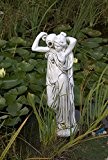 Wunderschöne Statue Figur Frau mit Wasserlauf aus Steinguss, frostfest