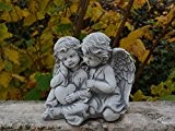 Wunderschöne Stein - Figur Engelpaar aus Steinguss, frostfest Grabdeko