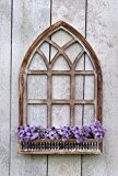 Wunderschönes Sprossenfenster zum Bepflanzen oder Dekorieren - zum Aufhängen oder Aufstellen - Braun - 2 Größen erhältlich (Höhe: 66cm)