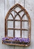 Wunderschönes Sprossenfenster zum Bepflanzen oder Dekorieren - zum Aufhängen oder Aufstellen - Braun - 2 Größen erhältlich (Höhe: 75cm)