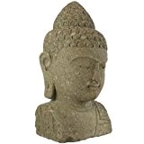 Wuona Objects mächtiger Buddha Kopf aus Stein 106 cm Bali Steinfigur Büste