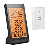 X-Sense Wetterstation Thermometer mit Funkuhr für Innen und Außen, AG-4H