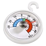 Xavax Analoges Thermometer (Aufhängen im Kühlschrank, Gefrierschrank, Tiefkühltruhe, Weinkühlschrank, Minibar, min. -30 Grad, max. +50 Grad, rund) weiß
