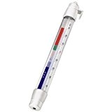 Xavax Analoges Thermometer (Aufhängen im Kühlschrank, Gefrierschrank, Tiefkühltruhe, Weinkühlschrank, Minibar, min. -40 Grad, max. +30 Grad, Stift) weiß