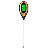 XCSOURCE 4 in 1 Erd Tester mit Hintergrundbeleuchtung LCD Messer Boden Feuchtigkeit, Lichtintensivität, Boden pH Wert, Boden Temperatur HS432