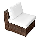 XINRO (1er) Polyrattan Lounge Sessel - Mittelteil - Gartenmöbel Polyrattan Sessel - durch andere Polyrattan Lounge Gartenmöbel Elemente erweiterbar - ...
