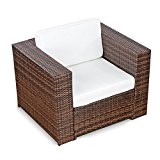 XINRO (1er) Premium Lounge Sessel - Lounge Sofa Gartenmöbel günstig Loungesofa Polyrattan XXL Rattan Sessel - In/Outdoor - handgeflochten - ...
