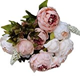 Xjp Artificial Peony Flower Decoration for Wedding, Party, Garden, Home (Rosa)
