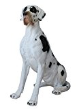 XL Dekofigur Deutsche Dogge "Herkules" schwarz weiß Hundefigur Tierfigur Hund Figur Gartenfigur