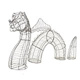 XL Figur Wasser-Drache Nessie für Buxus Moos Efeu