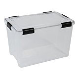 XXL Lagerbox aus transparentem Kunststoff mit Dichtungsring im Deckel für Nässe, Staub und Schmutz. Maße ca. 39 x 59 x ...