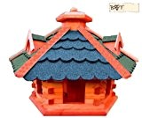 XXL Vogelhaus, Gartendeko , große Größen, auch mit vogelhausständer und Silo, aus Holz, behandelt Futterhaus mit GRÜN moosgrün - GRAU ...