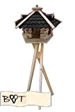 XXL Vogelhaus -Holz Nistkästen & Vogelhäuser- aus Holz Vogelvillas schwarz anthrazit SG50atMS mit Ständer