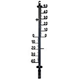 XXL Wand Thermometer 66 cm aus Kunststoff in Schwarz Gartenthermometer Außenthermometer