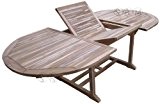 XXS® Möbel Gartentisch Aruba hochwertiges Teak Holz Tisch ausziehbar Schirmloch in der Mitte natürliche Maserung pflegeleicht Lager Speditionsversand