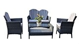 yakoe 50106 Eton Range Outdoor Gartenmöbel Wintergarten Terrasse Sofa Stühle und Tisch Set - Grau (4-teilig)