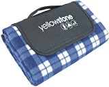 Yellowstone Luxury Fleece Picnic Rug - Blue Tartan
