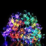 YSM LED-Blumen-Fee-Schnur-Licht 50 LED 23 ft 17m Wasserdicht Kompakte LED-Fee Weihnachtsbeleuchtung mit Lichtsensor , ideal für Hochzeit, Party, Urlaub Dekoration, ...