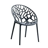 ZEARO Gartenstuhl Kunststoff Stapelstuhl Bistrostuhl Küchenstuhl Stuhl stapelbar Stapelstuhl für Drinnen & Draußen (grau)