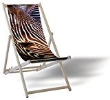 Zebra - Liegestuhl Balkon Garten Sonnenliege Relax Holz Terrasse