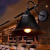 ZhZhCo Amerikanischer Landhausstil Retro-Industrielle Gang Leuchten Schwarz Nachttischlampe Korridor Lampe Cap