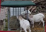 Ziegen - Heuraufe / Futterraufe für Schafe mit Dachrahmen und GRATIS-Plane - mit VIER rechteckigen Ausschnitten