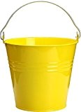 Zinkeimer mit Henkel 12L oder 10L Wassereimer, Blumenkübel, Blumentopf, Pflanzgefäß farbig bunt in rot, gelb, orange, grün und blank, Farbe:Gelb;Liter:10 ...