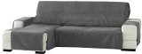 Zoco Sofa Überwurf Chaise Longue 240 cm. links Frontalsicht - Fb. 26-grau